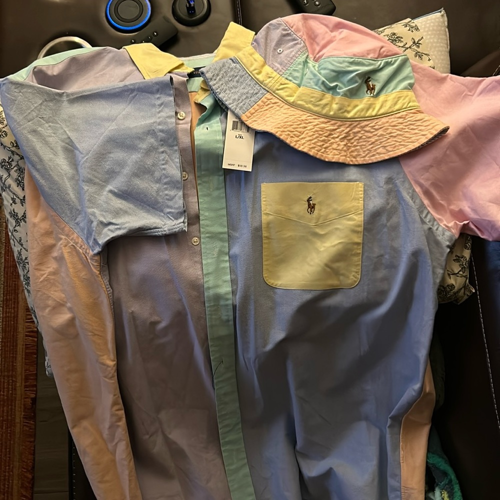 MEN’S POLO SHIRT & HAT TO MATCH. NEW NEVER WORN. PRICE FIRM!